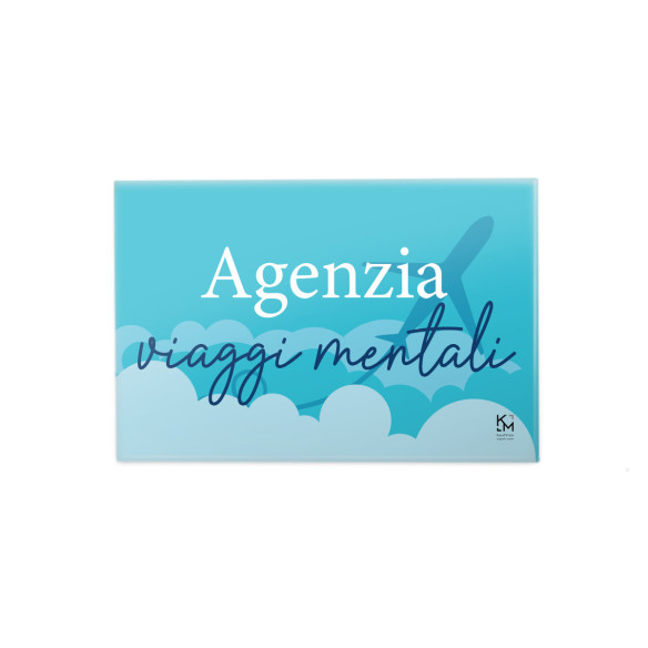 Calamita "AGENZIA VIAGGI MENTALI" - Magnete Decorativo per Frigo e Lavagna